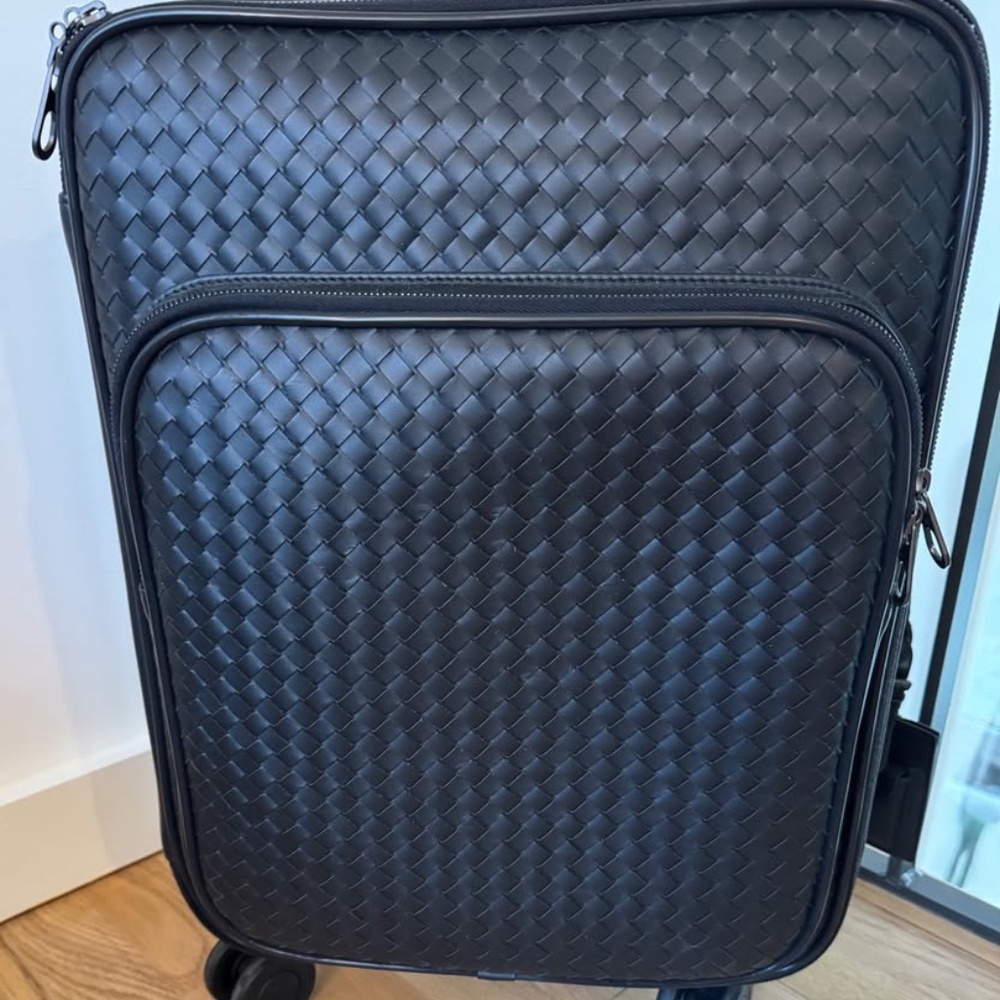 BOTTEGA VENETA INTRECCIATO TROLLEY BAG, BLACK, LIKE NEW